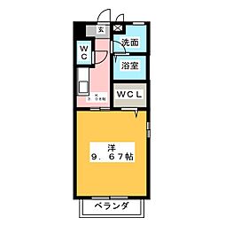 アムール丸山 1Kの間取図画像