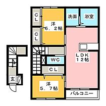 フェリーチェ佐織  ｜ 愛知県愛西市北河田町郷前（賃貸アパート2LDK・2階・55.33㎡） その2