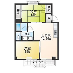 ユーム3 2LDKの間取図画像