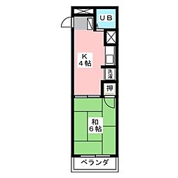リバシィ藤里 1DKの間取図画像