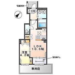 シャルール 1LDKの間取図画像