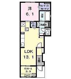 カーサみやびX 1LDKの間取図画像