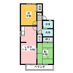 パサージュA 2LDKの間取図画像