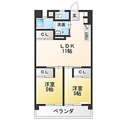 津島サンハイツ 3DKの間取図画像