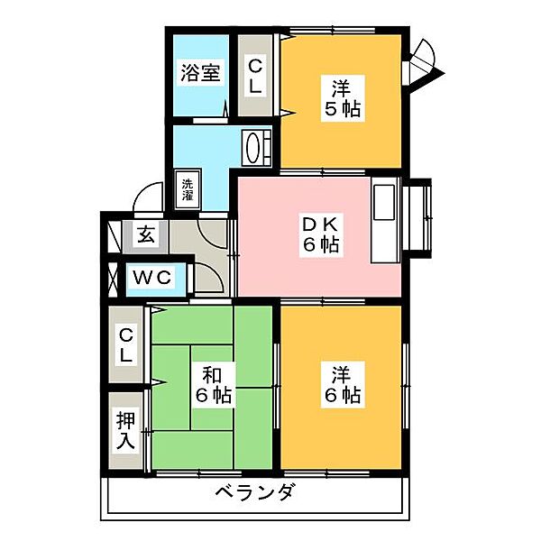 グランデージ赤根　Ａ棟 ｜愛知県豊川市御津町赤根屋敷(賃貸マンション3DK・2階・58.00㎡)の写真 その2