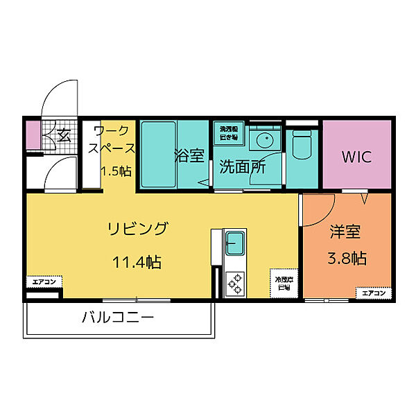 D-square四ツ谷 202｜愛知県豊川市四ツ谷町１丁目(賃貸アパート1LDK・2階・41.86㎡)の写真 その2