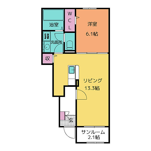 ディセントラ野添　III 102｜愛知県豊川市大崎町野添(賃貸アパート1LDK・1階・50.05㎡)の写真 その2