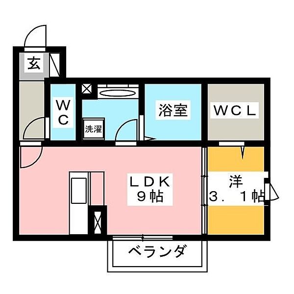 ガーデンパーク ｜愛知県豊川市新道町２丁目(賃貸アパート1LDK・2階・34.76㎡)の写真 その2