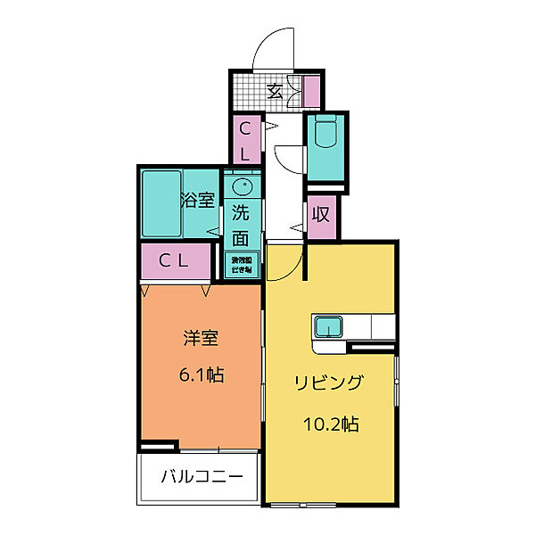 エバー・ピークスI 101｜愛知県豊川市西豊町３丁目(賃貸アパート1LDK・1階・41.53㎡)の写真 その2