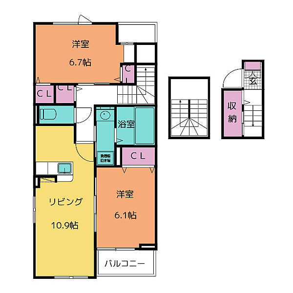 エバー・ピークスI 305｜愛知県豊川市西豊町３丁目(賃貸アパート2LDK・3階・66.02㎡)の写真 その2