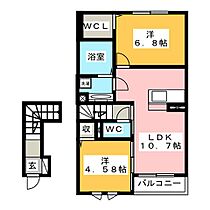 プランドール・越川  ｜ 愛知県豊川市御津町広石越川（賃貸アパート2LDK・2階・52.16㎡） その2