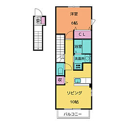 みかんとりんご 1LDKの間取図画像