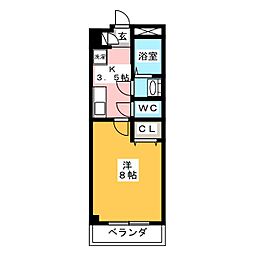 ライフパークアレイ 1Kの間取図画像