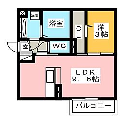 ベルク 1階1LDKの間取り