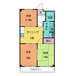 パークハイツ今泉A 3DKの間取図画像