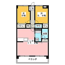 フォレステージ豊川 2LDKの間取図画像