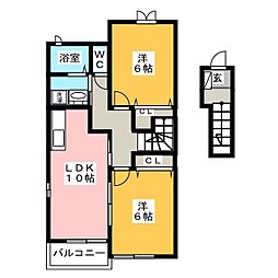 シンシア 2LDKの間取図画像