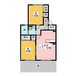 アネックス河尻A 2LDKの間取図画像