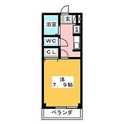 グランデージラージウッド 1Kの間取図画像