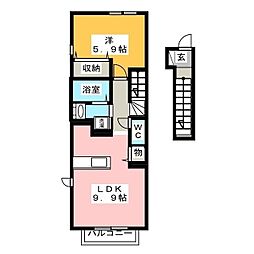 ウエスト・ゲートアベニュー 1LDKの間取図画像