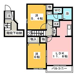 セレーノ蔵子 2LDKの間取図画像