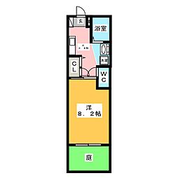 セレーナ八幡A 1Kの間取図画像