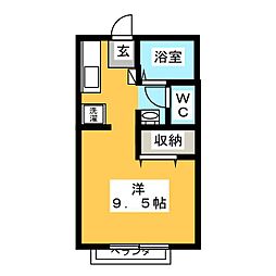 サンシティ諏訪 ワンルームの間取図画像