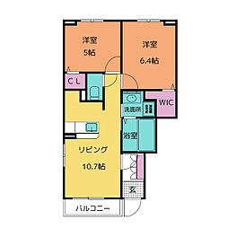 グランフェリシア2 2LDKの間取図画像