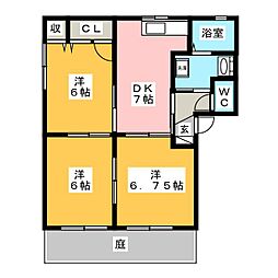 ファレノB 3DKの間取図画像