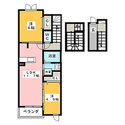 エテルノセレーノ 2LDKの間取図画像