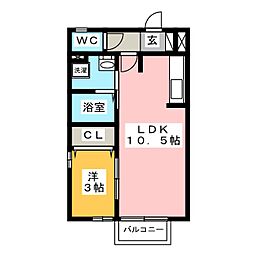 モナリエ野路 1LDKの間取図画像