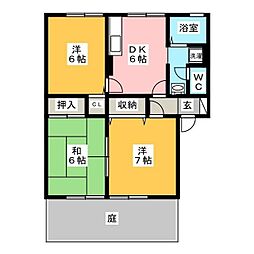 ヴィラロワイヤル参番館 3DKの間取図画像