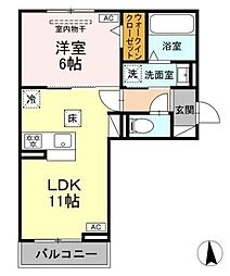 ＧＲＡＮＤ　Ｄ−ＲＯＯＭ豊田久保 103 1階1LDKの間取り