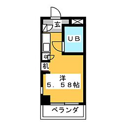 シングルプレイス ワンルームの間取図画像