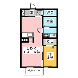 メゾンロワール 1LDKの間取図画像