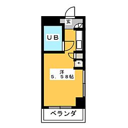 シングルプレイス ワンルームの間取図画像