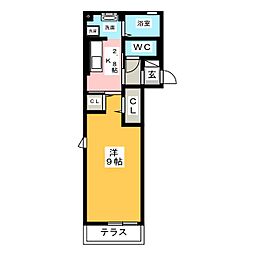 リソ・フェリーチェ 1Kの間取図画像