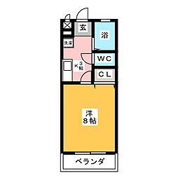 ソレイユ 1Kの間取図画像