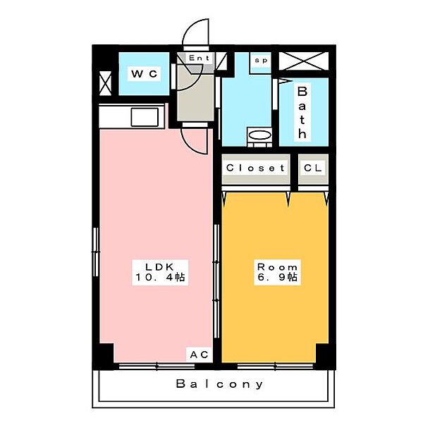 サンアベニュー ｜愛知県安城市朝日町(賃貸マンション1LDK・2階・41.60㎡)の写真 その2