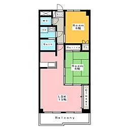 バトー・アントレ 2LDKの間取図画像