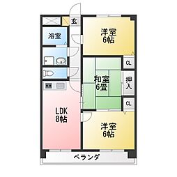 プレッソ三河安城 3LDKの間取図画像