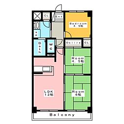 グレイシャス21 3LDKの間取図画像