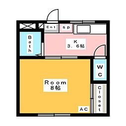 エクシスmz 1Kの間取図画像