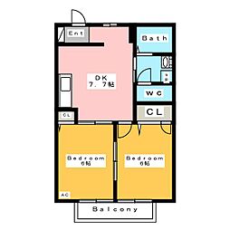 アド・ウチダ 2DKの間取図画像