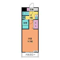 A・City新安城東 1Kの間取図画像
