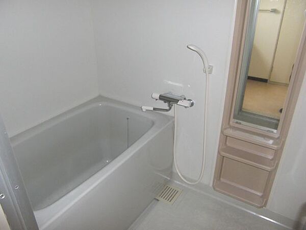 浴室：ミラー付きのバスルームです