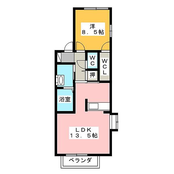 ファミーユＫ ｜愛知県犬山市字裏之門(賃貸アパート1LDK・2階・51.50㎡)の写真 その2