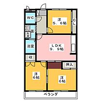 サンシティ中ノ宮　Ａ棟  ｜ 愛知県犬山市大字犬山字中ノ宮（賃貸マンション3LDK・3階・62.70㎡） その2