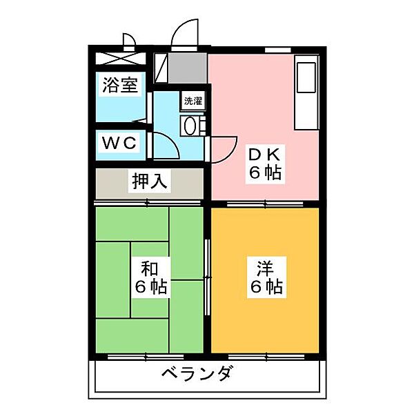 アクティＱ ｜愛知県犬山市上坂町５丁目(賃貸マンション2DK・2階・40.04㎡)の写真 その2