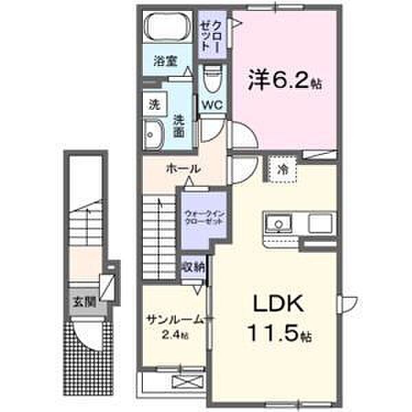 プリマヴェーラV 202｜愛知県丹羽郡扶桑町大字柏森字辻田(賃貸アパート1LDK・2階・50.96㎡)の写真 その2